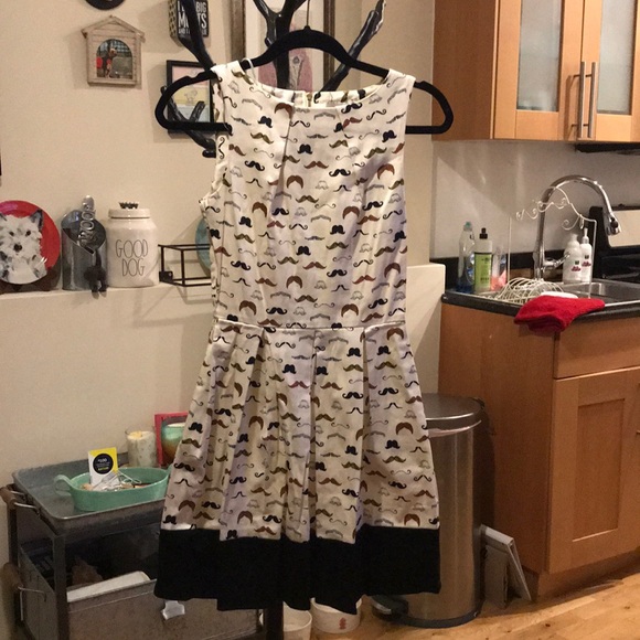 Adorable Fit and Flare Mustache Dress - Picture 3 of 5